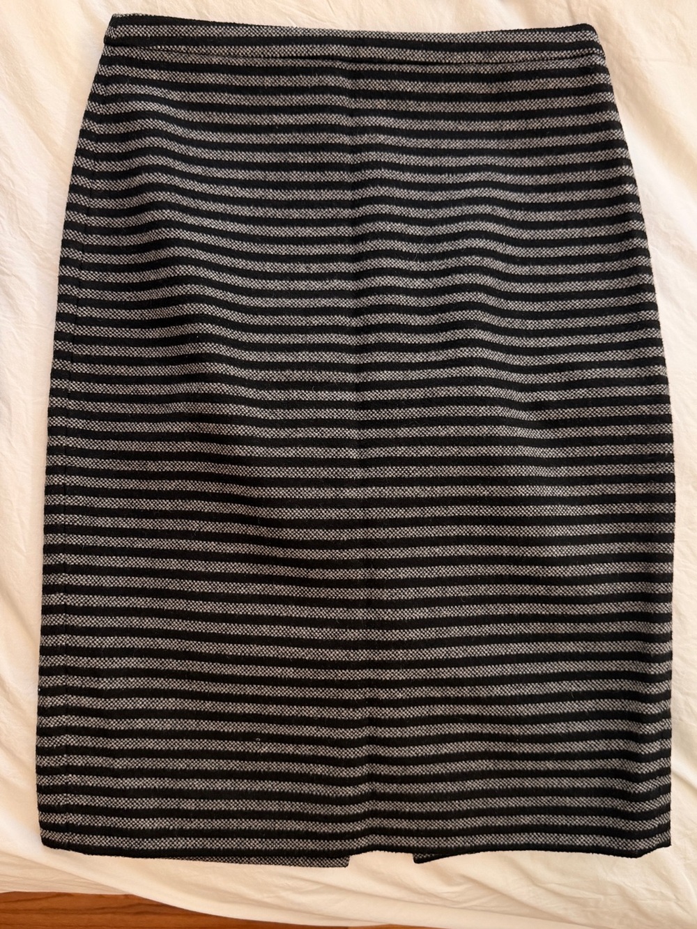 Black and Gray Striped J Crew Pencil Skirt